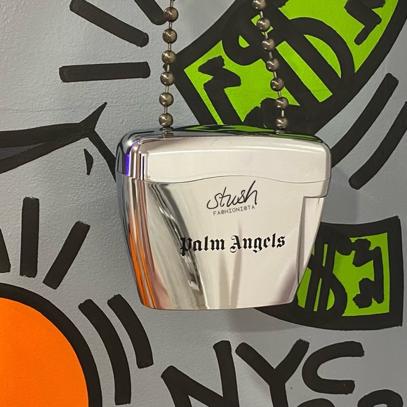Palm Angels: Metallic Mini Padlock Bag - Picture 1 of 8